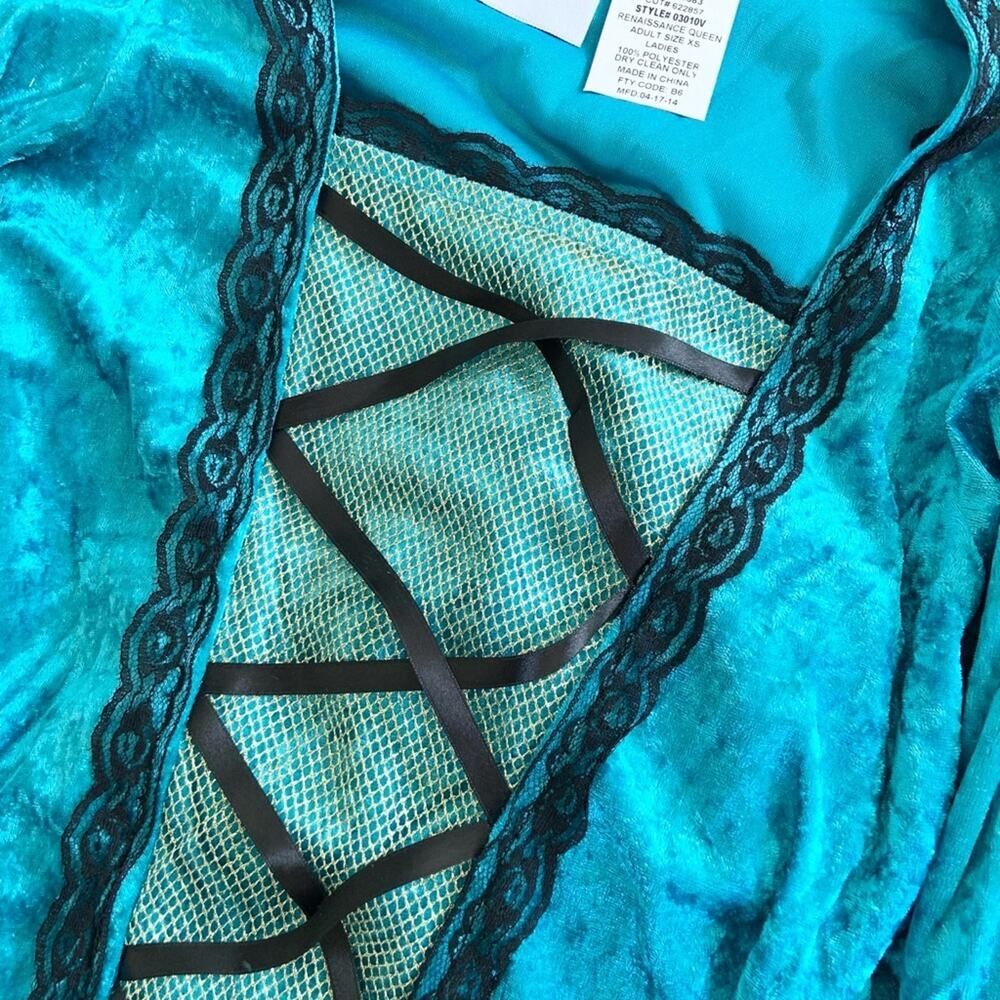 Ren Faire Queen Costume Blue Velvet Gown Dress Renaissance  NEW IN PACKAGE - Picture 6 of 16